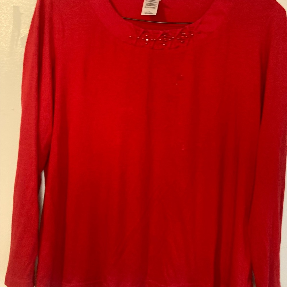 JMS Crewneck Elegant Red Women's Top